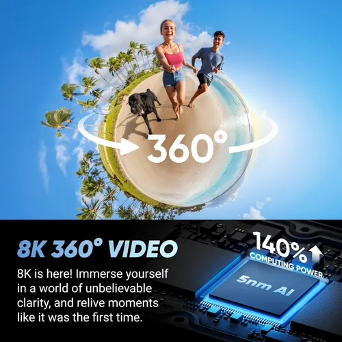 Miniatura 2 de Insta360 X4 Paquete de Resistencia - Cámara de acción impermeable 360 de 8K, video de gran angular de 4K, palo invisible para selfies, protectores