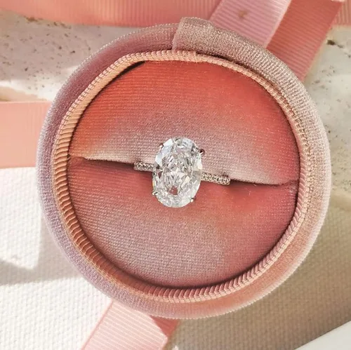 Miniatura 7 de michooyel S925 - Anillo de compromiso de circonita cúbica de corte ovalado de 4 quilates anillo de compromiso de boda de plata de ley para mujer