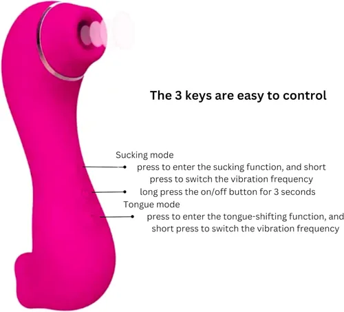 Miniatura 5 de Estimulador de clítoris de pulso de aire y vibrador para lamer la lengua, lamer el clítoris, succión de clítoris, tecnología de onda de presión
