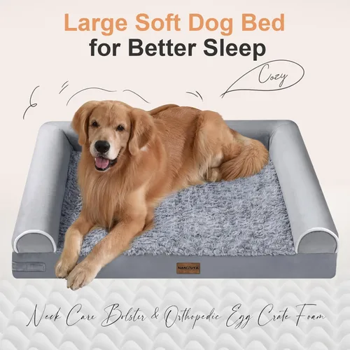 Miniatura 2 de Cama ortopédica lavable para perros medianos y grandes: cama con cojines de apoyo para perros medianos y grandes, cama impermeable de espuma tipo