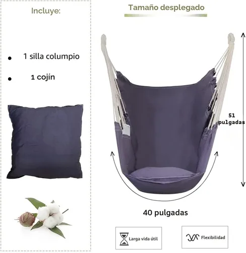 Miniatura 6 de YUCAN Soporte para Silla Hamaca con Silla Columpio Colgante Incluida, Resistente a la Intemperie y que Ahorra Espacio, Soporte Máximo 450 Libras