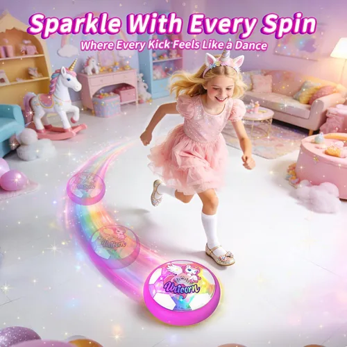 Miniatura 2 de Pelota de fútbol voladora de unicornio para niñas, juguetes de aire flotantes iluminados para niñas de 3, 4, 5, 6, 7, 8, 9, 10, 11, 12 años, juguete