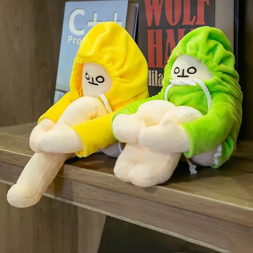 Miniatura 2 de Juguete de Peluche Hombre Banana, Muñeco Extraño Hombre Banana de 16 Pulgadas con Imán, Divertido Juguete de Descompresión Articulable de Animales