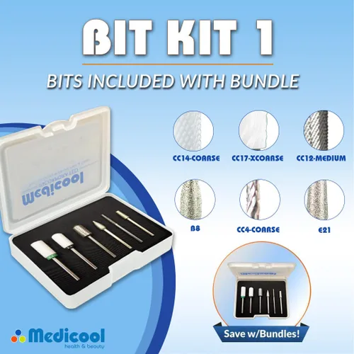 Miniatura 2 de Medicool Pro Power 35k Archivo eléctrico 35,000 RPM Sistema de archivo profesional con kit de brocas de manicura y pedicura 1 paquete