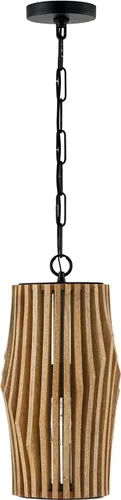 Capital Lighting 344613WK Archer - Lámpara de techo colgante moderna de madera de mango hecha a mano, 1 luz de 100 vatios, 17 pulgadas de alto x 9