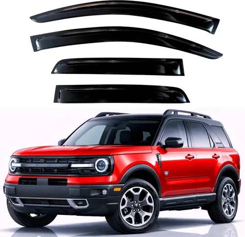 Miniatura 203 de KPY Visor de ventana compatible con Hyundai Tucson 2021-2025, 4 piezas de deflector de ventilación para ventana lateral, estilo Mugen, protector