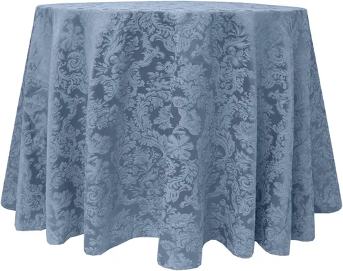 Miniatura 19 de Ultimate Textile - Paquete de 2 manteles redondos de damasco Miranda de 72 pulgadas, tejido jacquard, color negro