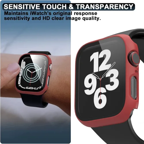 Miniatura 4 de Rontion Juego de 6 fundas rígidas de policarbonato con protector de pantalla de vidrio templado incorporado Compatible con Apple Watch Series 9 8 7