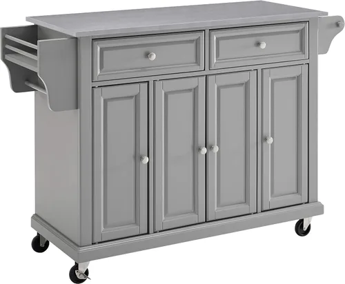 Miniatura 29 de Crosley Furniture isla de cocina con ruedas, Madera, Negro