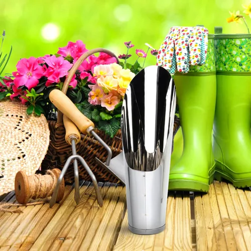 Miniatura 8 de Yardwe Pala de pala de cubo de acero inoxidable para cultivador interior de jardín para macetas