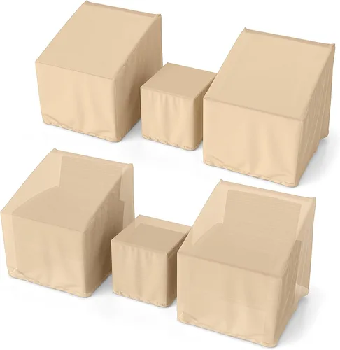 Tangkula Juego de 3 fundas para muebles de patio, fundas impermeables para conversación al aire libre para 3 piezas, juego de funda de sofá