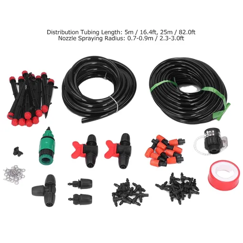 Miniatura 4 de Kit de riego por goteo micro Sistema de nebulización de jardín de ahorro de agua para césped/invernadero/patio Tubo de 8/0.472 in y 4 / 0.276 in