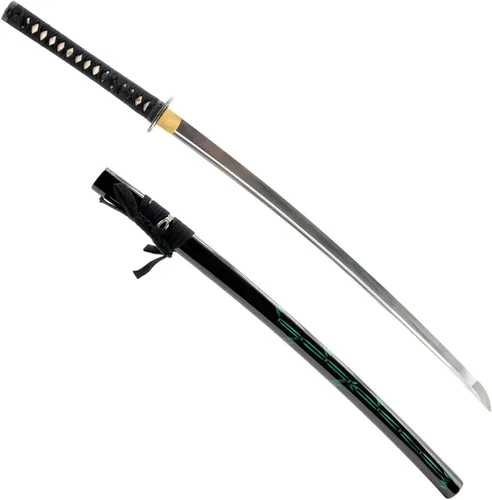 Miniatura 8 de HMS Samurai Katana Sword, Practical, Hand Forged, 1045 Carbon Steel, Heat Tempered/Clay Tempered, Full Tang, Sharp, Scabbard Blanco-dragón-951A