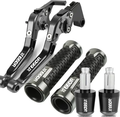 Miniatura 11 de DOUKI Para Yamaha XT660R 2004-2016 Palancas de embrague de freno de motocicleta Agarraderas Agarres Extremos Ajustable Plegable CNC Accesorios con 7
