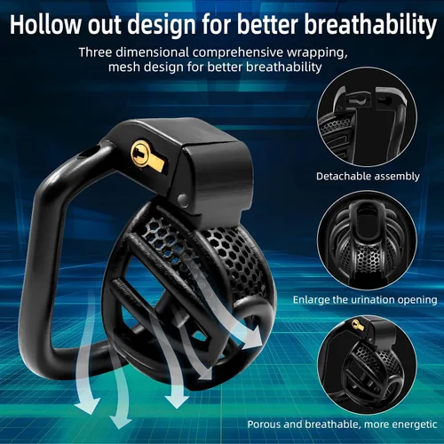Miniatura 3 de Dispositivo de Castidad Masculina Jaula para Pene - Jaula de Castidad para Hombre Ejercicio de Pene Equipo de Bondage Impreso en 3D Ligero Juguete