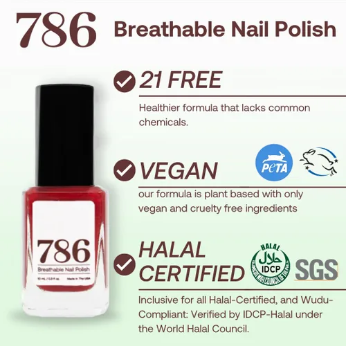 Miniatura 2 de Esmalte de uñas transpirable, vegano, sin crueldad, saludable, Halal, de secado rápido de 786 Cosmetics (Abu Dhabi)