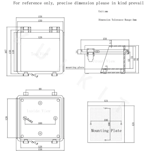 Miniatura 7 de Zulkit Caja de conexiones IP67 Caja eléctrica impermeable para proyectos con cubierta transparente con bisagras, cierre de acero inoxidable, carcasa