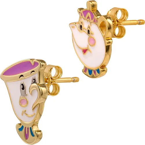 Miniatura 5 de Disney Beauty and the Beast Chip and Mrs Potts - Aretes de tuerca de plata de ley Plata de ley no conocido