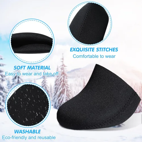 Miniatura 5 de Jeyiour 4 pares de fundas de neopreno para los dedos de los pies, para mujeres, calcetines negros para hombres, reutilizables, calentadores de pies
