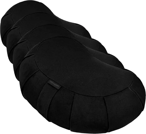 Miniatura 13 de Retrospec Sedona Zafu - Cojín de meditación con relleno de casco de trigo sarraceno, soporte ajustable para equipos de yoga y pilates, funda