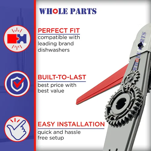 Miniatura 4 de Conjunto de brazo rociador inferior para lavavajillas Whole Parts mejorado # W10195601 - Reemplazo y compatible con algunos lavavajillas Kenmore