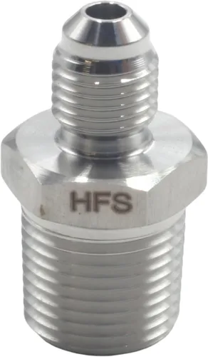 HFS (R) 3/8" NPT macho a 1/4" SAE Macho Flare Tubing Adapter Manguera Conector Accesorios de tubería de acero inoxidable 304 (3/8" MNPT x 1/4" MSAE)