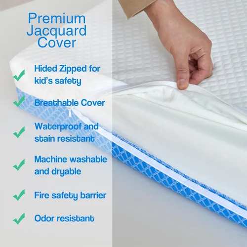 Miniatura 5 de Colchón de espuma viscoelástica con gel de confort de doble cara, transpirable para cuna de bebé, colchón de espuma viscoelástica para cuna, premium
