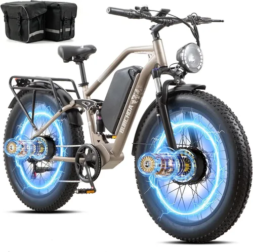 Miniatura 12 de 2026 AWD Electric Bike for Adults Dual Motor 5000W/3000W/1500W Peak 40MPH/32MPH Fast Ebike, Up to 70 /90 /160 Miles Long Range, 26" Full Suspension