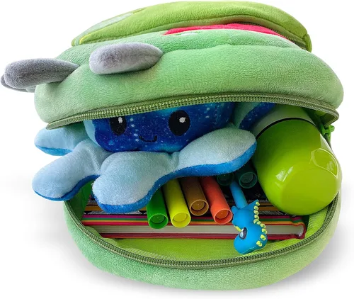Miniatura 5 de Svitbag Mochila pequeña de dibujos animados de animales pequeños con correas ajustables para niños y niñas, Dinosaurio