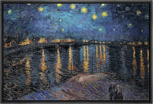 Miniatura 59 de Van Gogh - Lienzo con diseño giclée de olivos con cielo amarillo y sol, arte de pared de galería, estirado y enmarcado, listo para colgar, 24 x 36