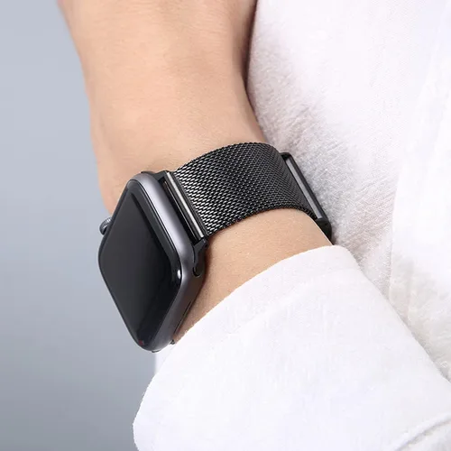 Miniatura 6 de Paquete de 2 correas de metal compatibles con Apple Watch Band 38/40/41/42/44/45/46/1.929 in, acero inoxidable y malla milanesa para iWatch Band