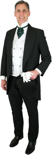 Miniatura 15 de Historical Emporium Corbata de satén jacquard para hombre, corbata victoriana eduardiana occidental para boda, Halloween, cosplay
