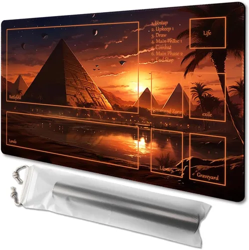 Miniatura 25 de MTG - Tapete de juego tamaño 24 x 14 pulgadas, bolsas de almacenamiento antideslizantes, ideal para entusiastas de los juegos de cartas, tapete