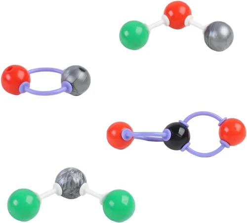 Miniatura 3 de Kit de modelo molecular de química de 207 piezas, 79 átomos, 18 orbitales de nube de electrones, 110 enlaces de enlaces, molécula de química