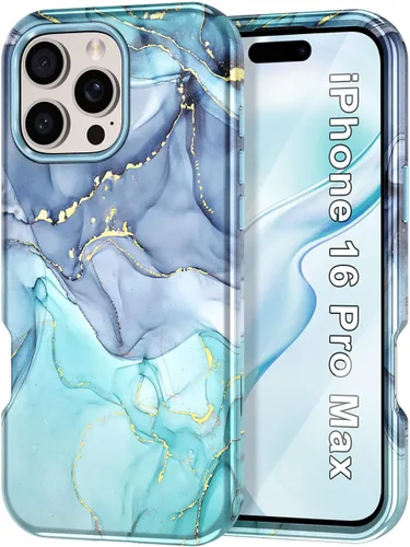 Miniatura 32 de Btscase Funda para iPhone 16e (2025), [probada en caídas de grado militar] Diseño de patrón de mármol delgado, resistente, a prueba de golpes