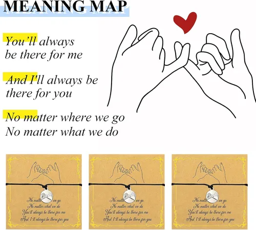 Miniatura 3 de Hicarer Pulseras de promesa, pulseras de amistad para el regreso a clases, juego de dijes a distancia para amigos, mujeres y niñas, regalo del día