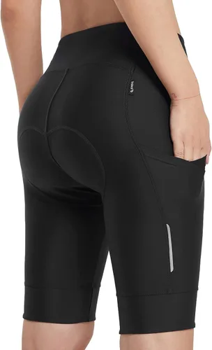 BALEAF Pantalones cortos de ciclismo acolchados para mujer, 10 pulgadas, pantalones cortos de ciclismo largos para ciclismo, motociclista, 4D,