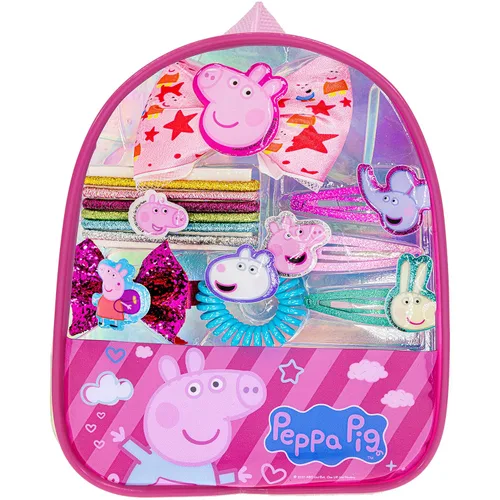 Peppa Pig - Mochila Townley Girl Bolsa de regalo de maquillaje cosmético incluye accesorios para el cabello y mochila de PVC impresa para niños y