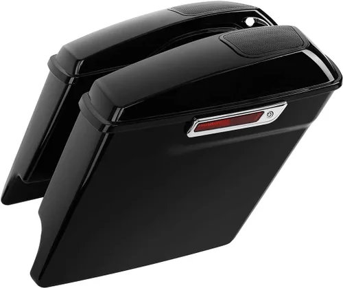 Miniatura 11 de XFMT Alforjas para motocicleta de 5 pulgadas, extendidas con cierres cromados para Harley Touring Road King, Street Glide Road Glide Electra Glide