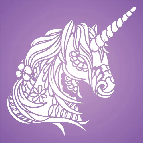 Miniatura 5 de Plantillas para paredes: Plantilla de cabeza de unicornio, 10 x 10 pulgadas (L) - Caballo tribal decorativo, unicornio