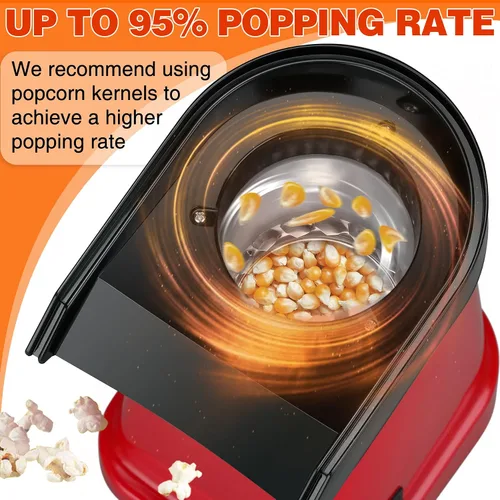 Miniatura 3 de Máquina de palomitas de maíz de aire caliente con cuenco de palomitas de maíz, máquina rápida de palomitas de maíz en minutos con taza medidora