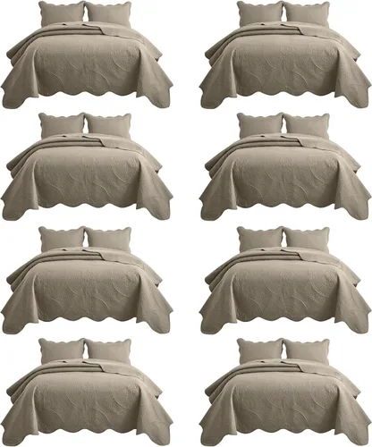 Miniatura 45 de IR Imperial Rooms Velvet Twin Quilt Bedspread Comforter Bedding Set 2 Pcs Diamond Pattern - (68"x86") Bedspread Coverlet + 1 Pillow Shams