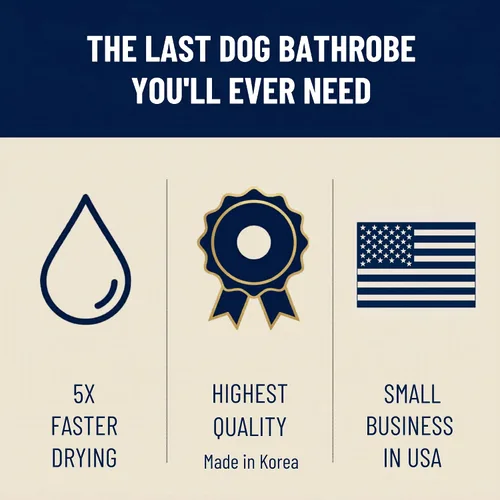 Miniatura 2 de DERPYCHAPPY Bata de Toalla Premium para Perros y Albornoz para Perros para Secar Perros Hecho en Corea Toalla de Baño de Microfibra Súper