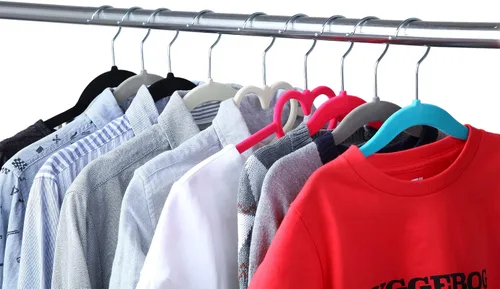 Miniatura 5 de Finnhomy ropa gancho de ropa para bebé y Kids 30-Pack de terciopelo antiderrapante colgador con 10 Clips de dedo Beige