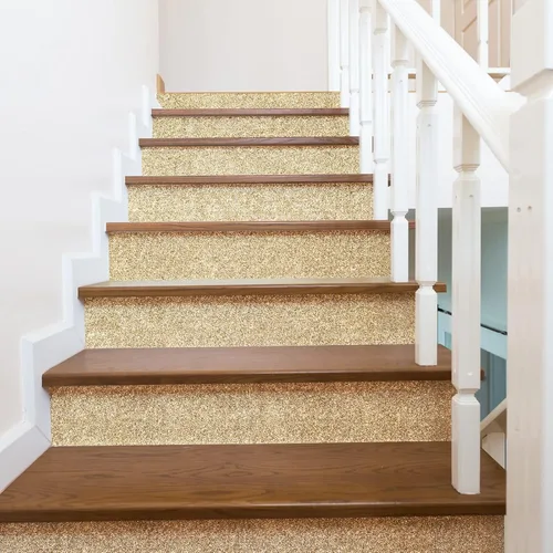 Miniatura 7 de VEELIKE 15.7"x118" Papel pintado de oro champán con purpurina para despegar y pegar, papel de contacto autoadhesivo extraíble con purpurina, rollo