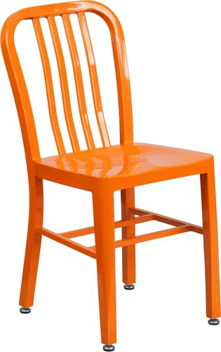 Miniatura 12 de Flash Furniture Gael - Juego de 2 sillas de metal naranja para interiores y exteriores de grado comercial