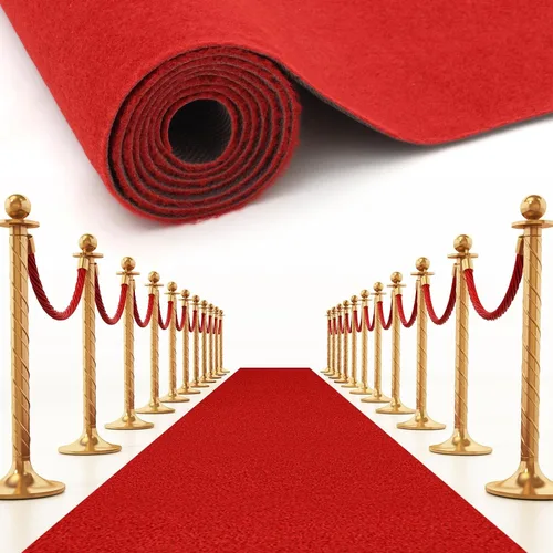 Timgle Alfombra roja de 3 x 10 pies y 0.3 pulgadas de grosor para fiesta, antideslizante, alfombra de cocina, lavable, alfombra roja, decoración de