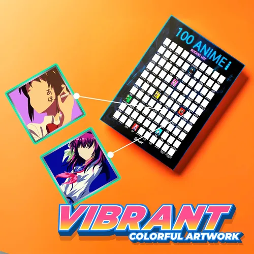 Miniatura 4 de scrachit Top 100 Anime Scratch Off Poster - 23x17 - Lista de deseos del desafío
