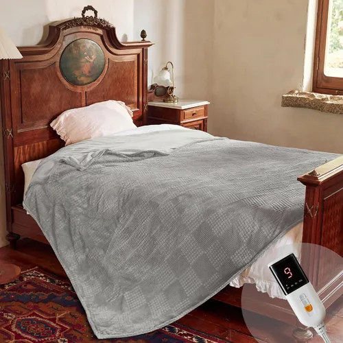 Miniatura 11 de Texciting Manta térmica eléctrica de 50 x 60 pulgadas, con 5 ajustes de calor, 3 horas de apagado automático, certificado ETL, lavable a máquina Rosa