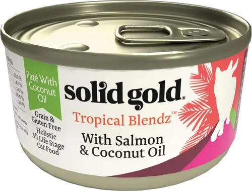 Miniatura 12 de Solid Gold comida húmeda para gatos desmenuzada con salsa - Alimento enlatado para gatos hecho con atún real y caballa - Sin granos de los Cinco